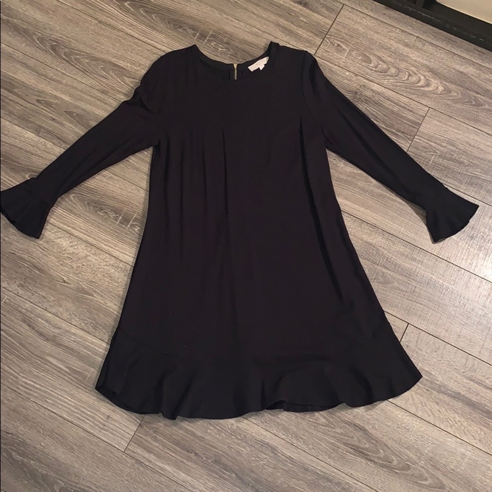 Loft | Black Ruffle Dress